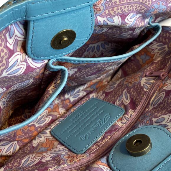 Teal Fossil Woven Leather Purse - Picture 4 of 7